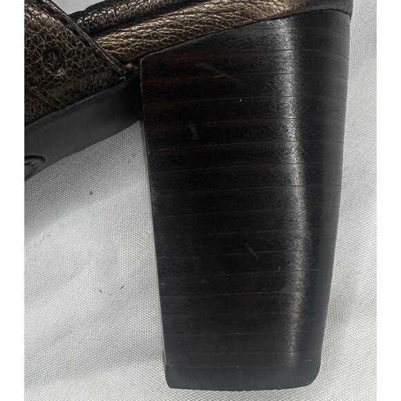 Born Lella Bronze Metallic Brown Leather Heeled Clog Mule Size 9 - Picture 7 of 10
